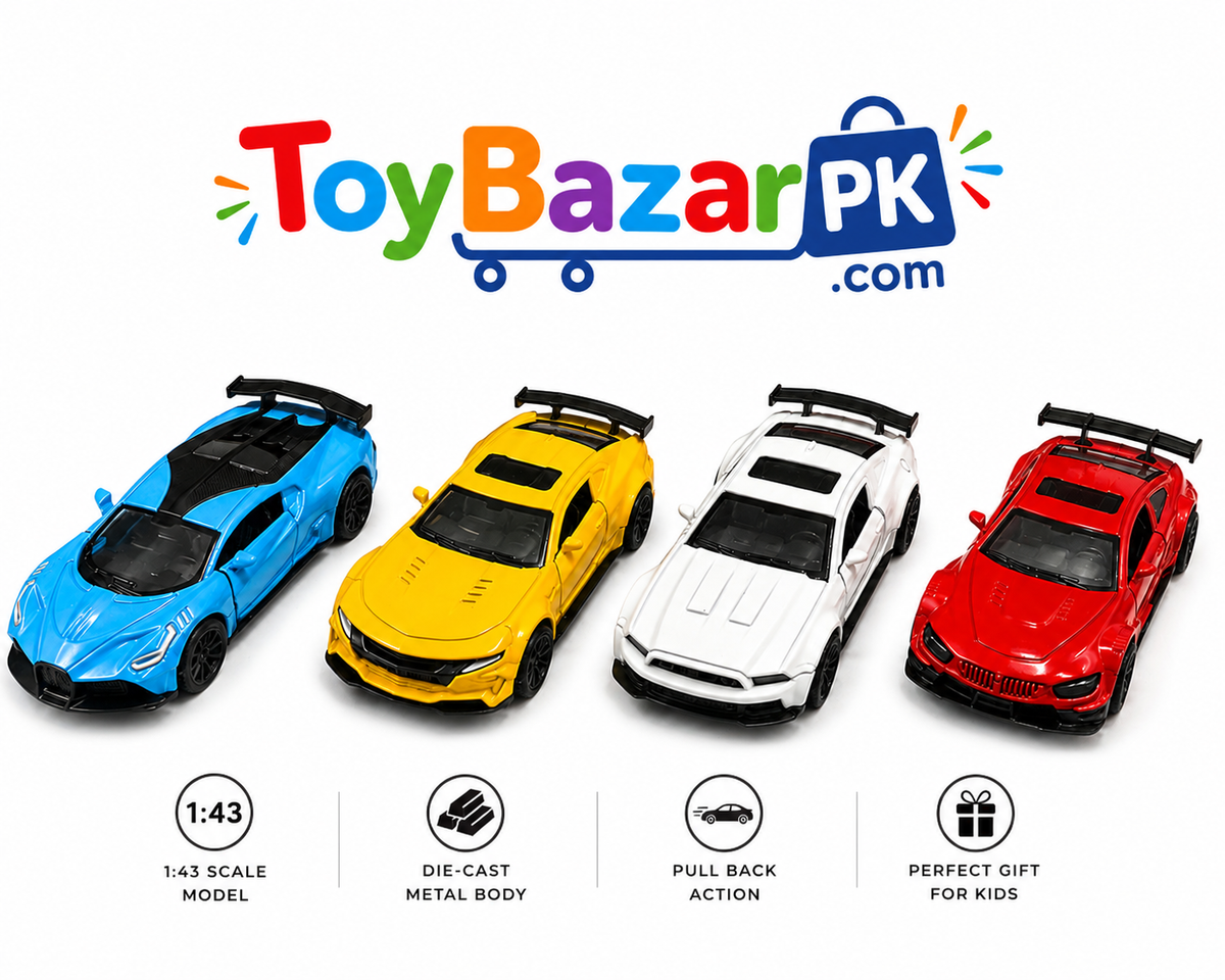 1:43 Scale Die-Cast Sports Car Toy Set | Pull Back Racing Cars | Metal Model Cars for Kids