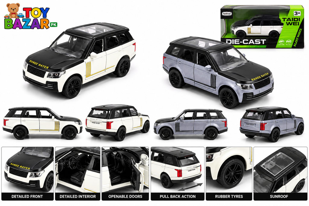 Range Rover Die-Cast Model Car 1:36 Scale – Alloy Body with Openable Doors & Pull Back Action