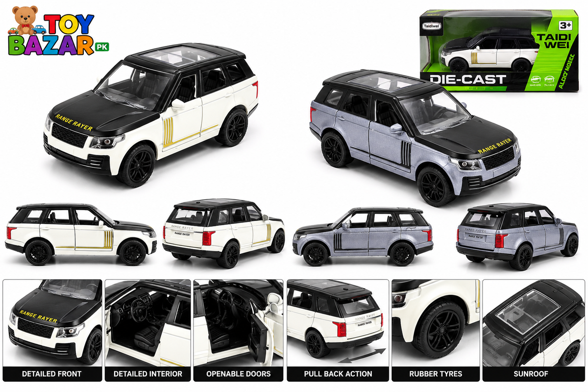 Range Rover Die-Cast Model Car 1:36 Scale – Alloy Body with Openable Doors & Pull Back Action