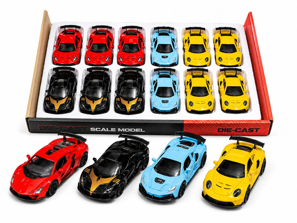 Pcs Die-Cast Sports Car Set | 1:43 Scale Toy Cars | Pull Back Racing Cars | Kids Toy Car Collection