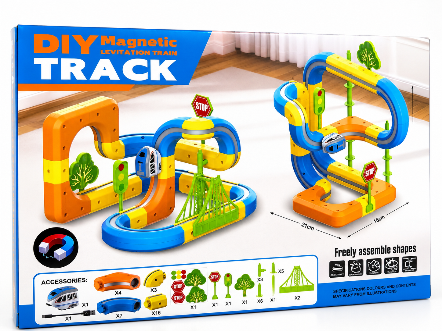 DIY Magnetic Levitation Train Track Set | Educational Magnetic Building Toy for Kids