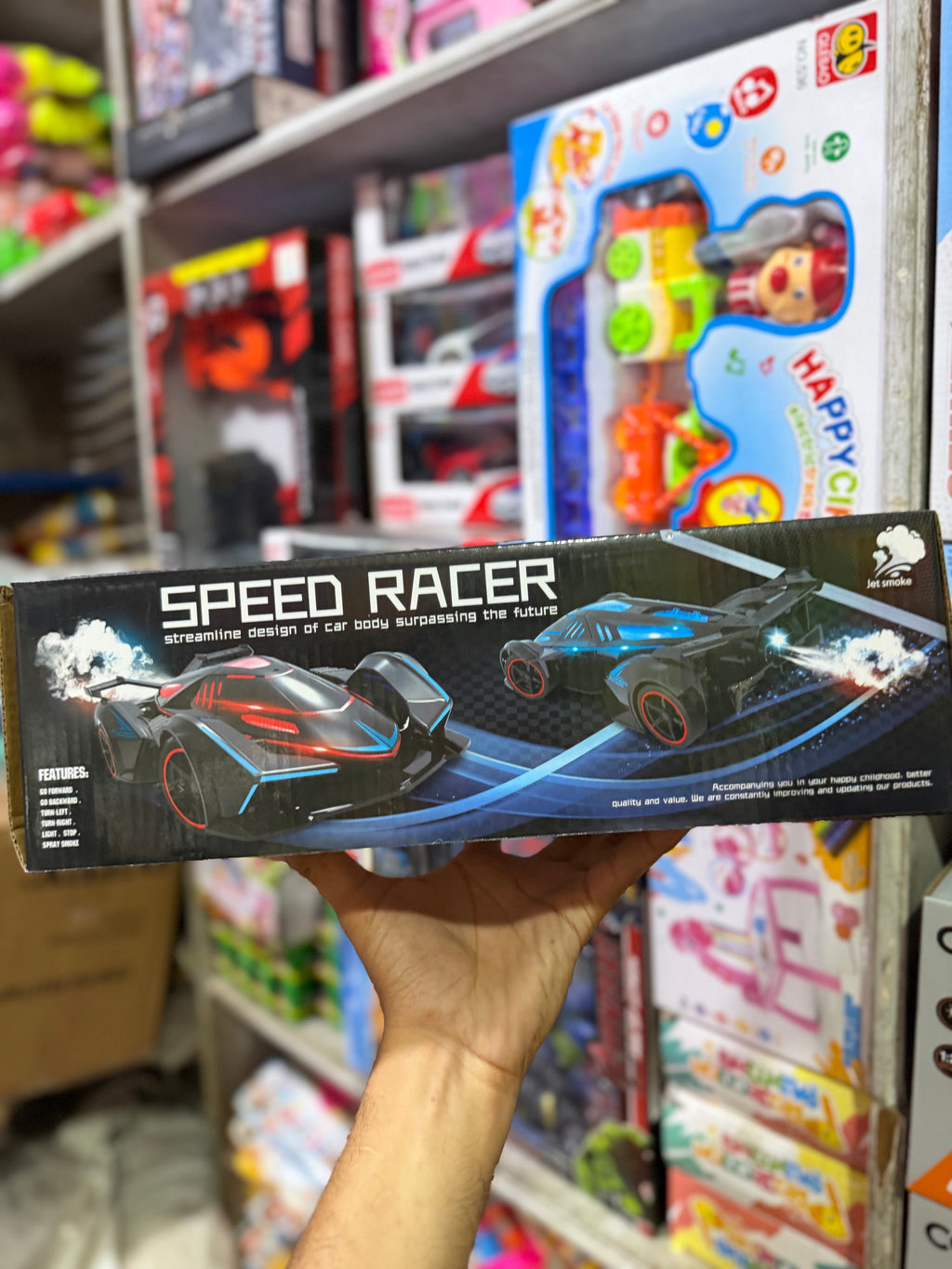 Speed Racer RC Car with Spray Smoke & LED Lights (1:14 Scale)