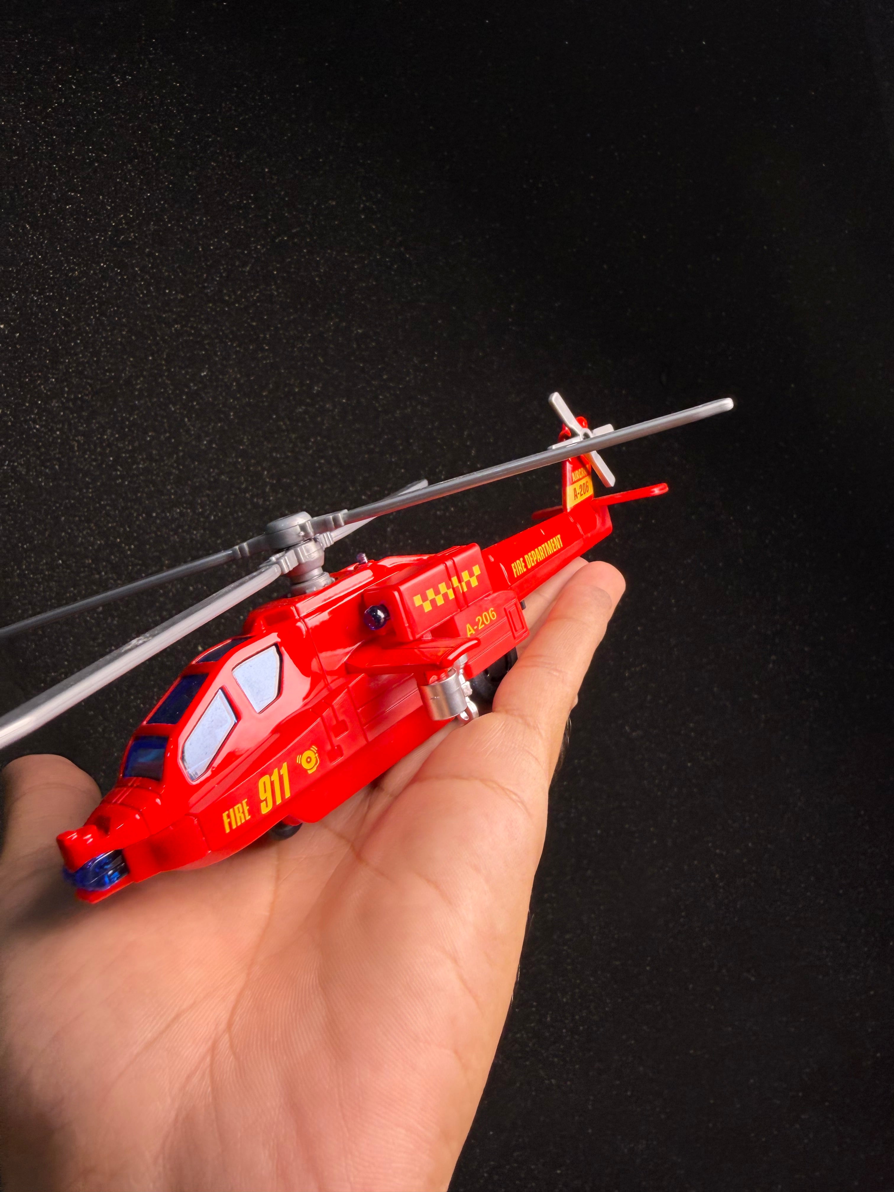 die cast metal body helecopter with realistic sound nd light