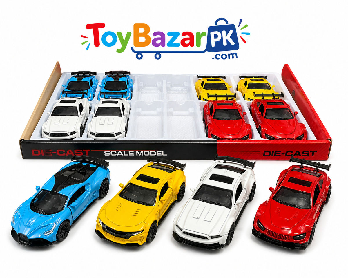 1:43 Scale Die-Cast Sports Car Toy Set | Pull Back Racing Cars | Metal Model Cars for Kids