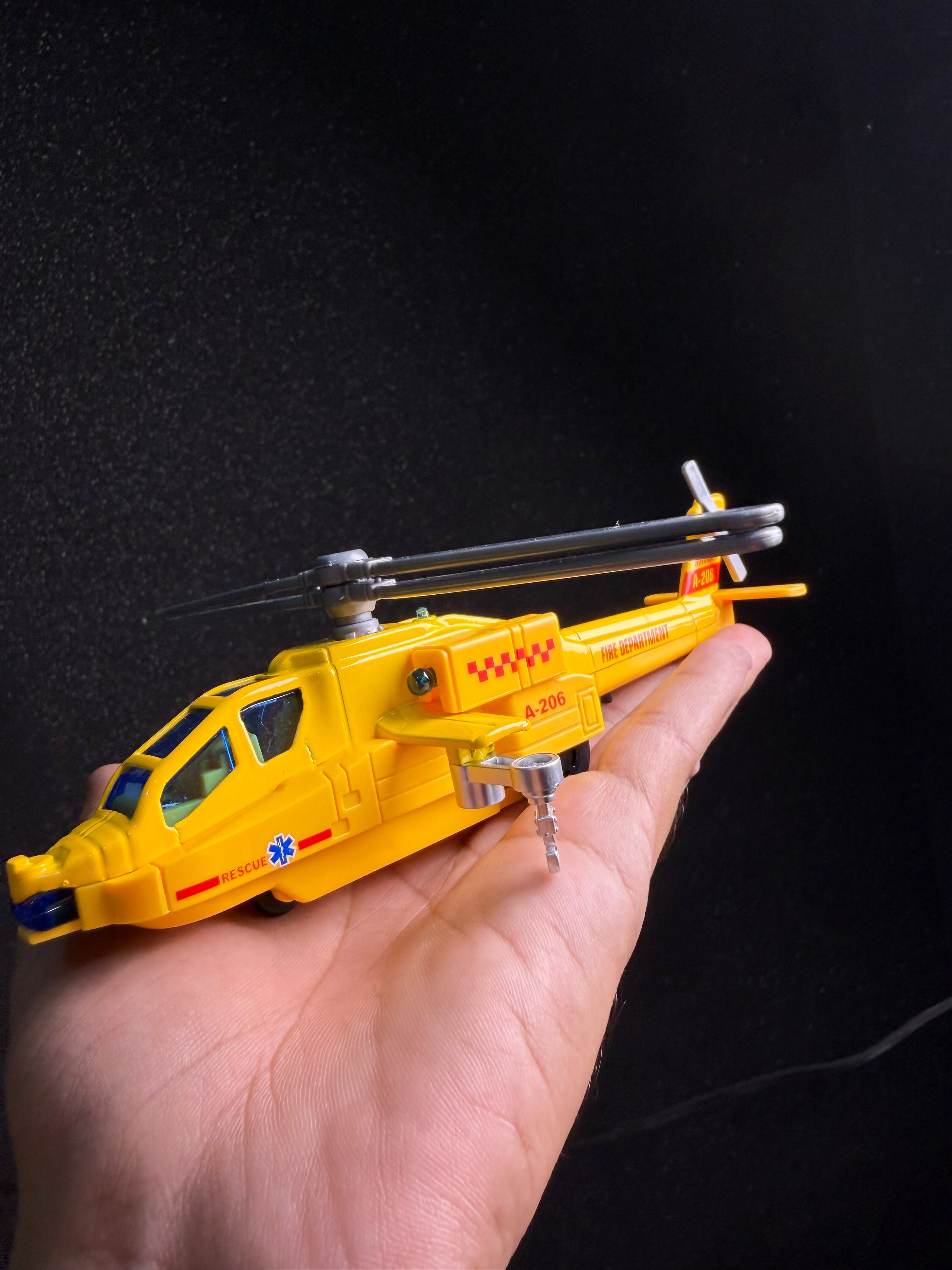 die cast metal body helecopter with realistic sound nd light