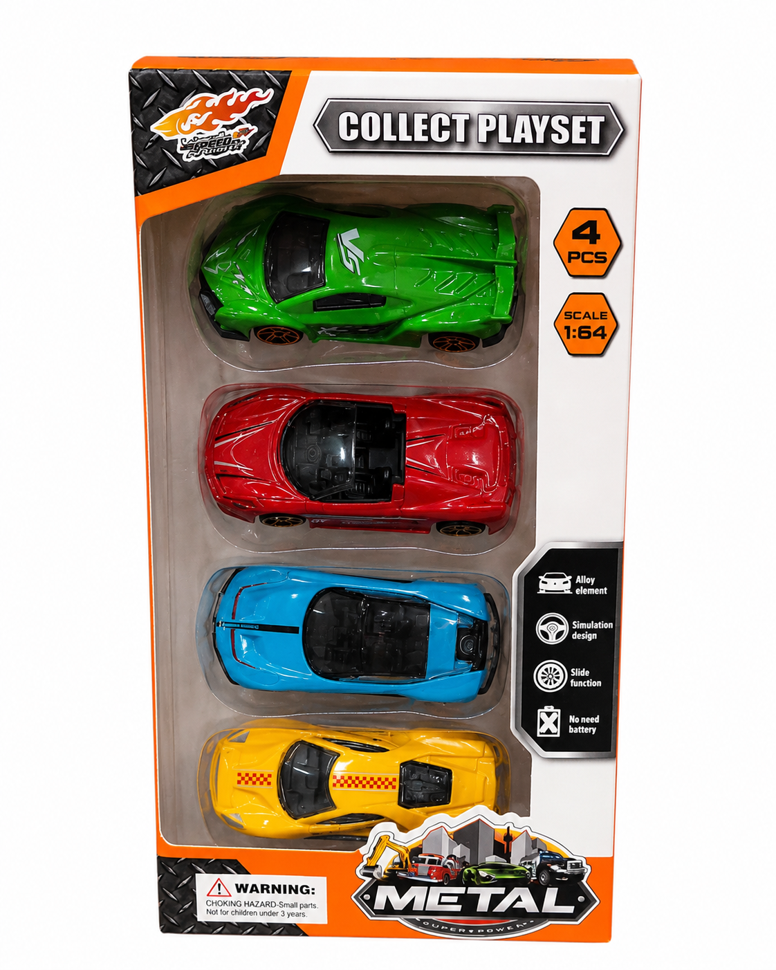 pack of 4 metal cars