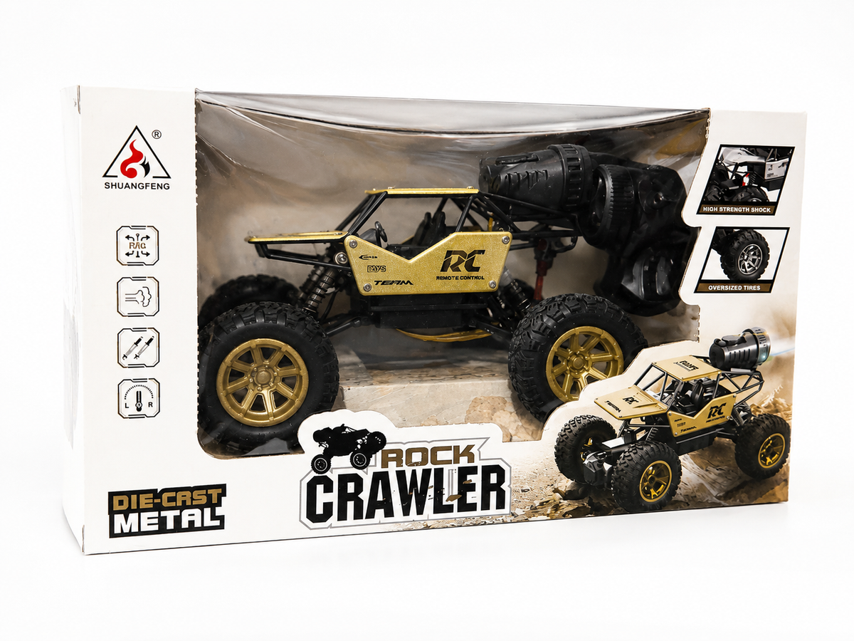 RC Rock Crawler Die-Cast Metal Off-Road Car with Remote Control | 4WD Climbing Toy for Kids