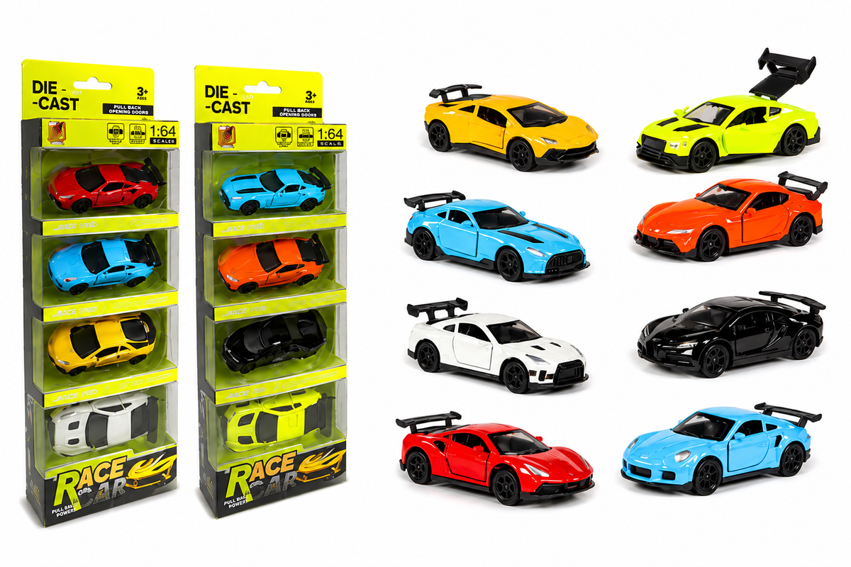 pack of 4 metal cars