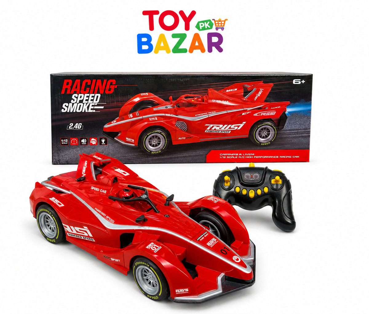1:12 Scale 2.4G Remote Control Racing Car – Red Formula Racing Car