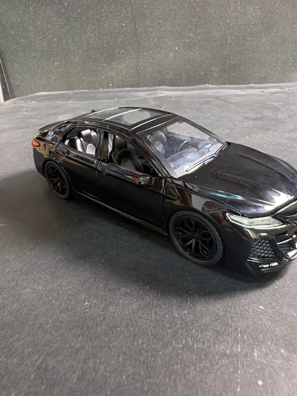 Glossy Black Toyota Camry Style Die-Cast Model Car