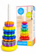 Rainbow Tower Spinning Circle Stacking Educational Toy for Kids 12M+