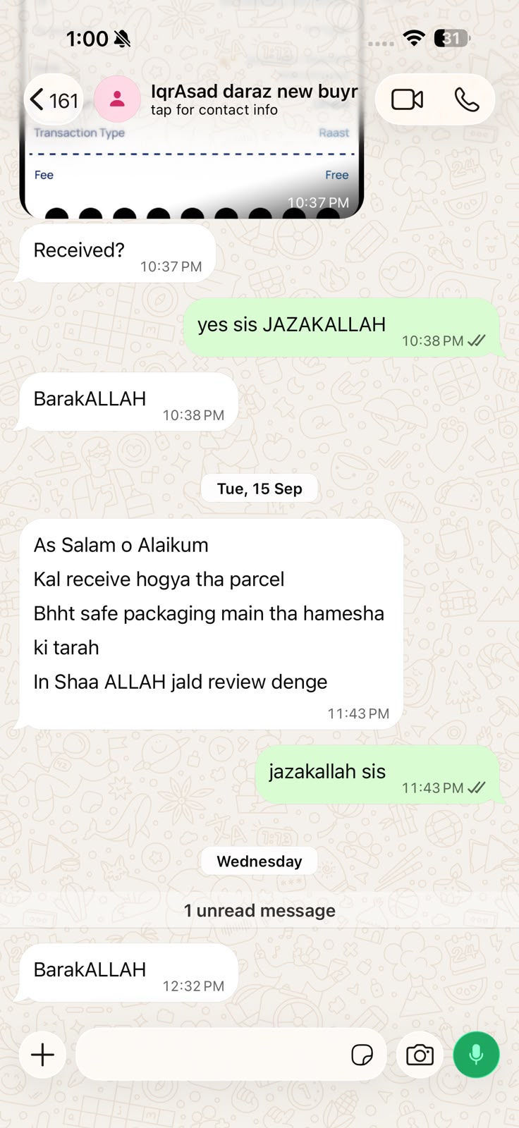 Customer review screenshot